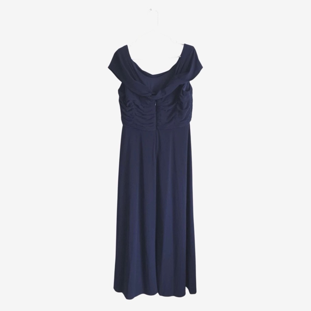 Alex Evenings Celeste Cowl Neck Gown Jersey Knit Embellished Blue Size 14 Petite - Picture 4 of 8